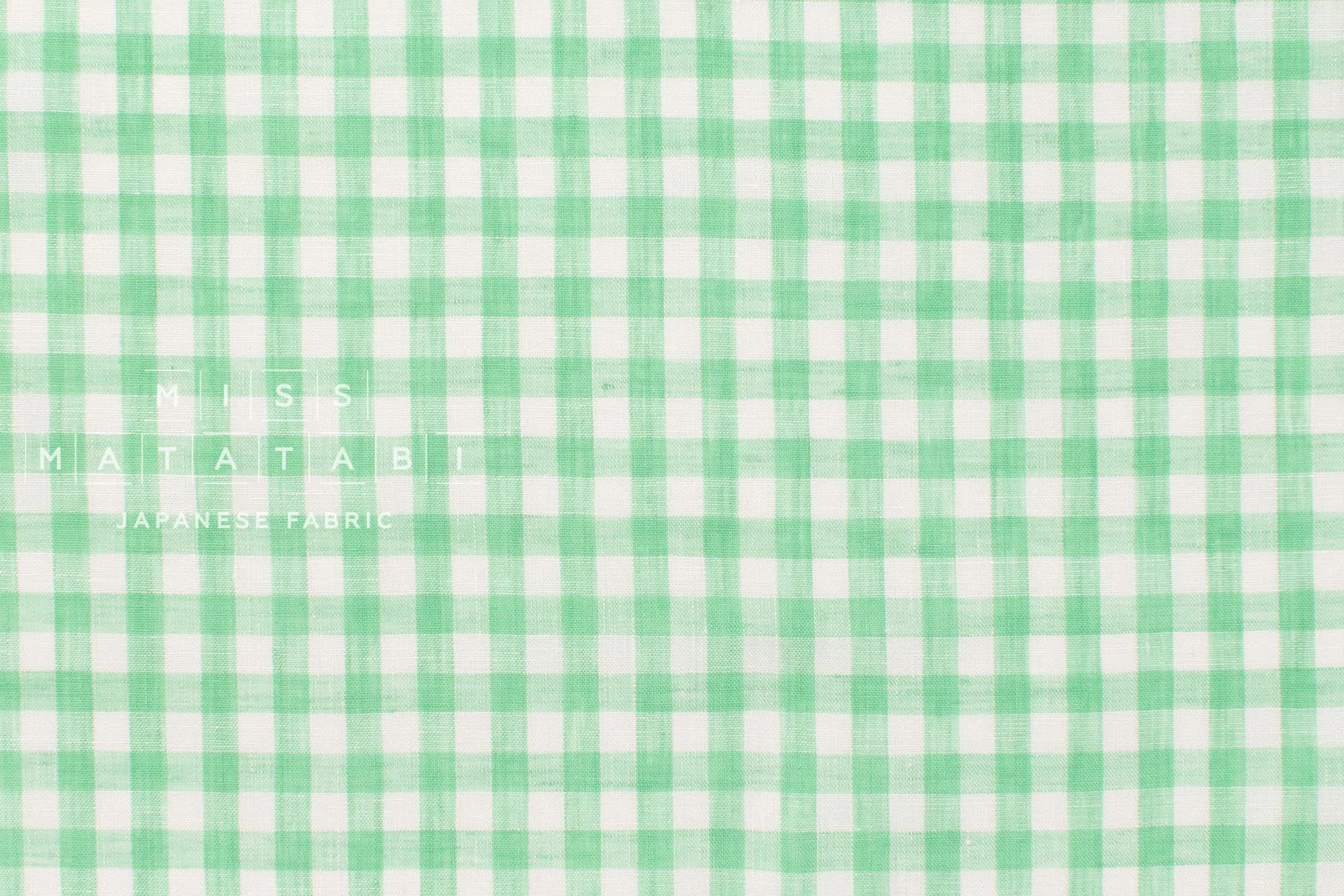 100% linen gingham - mint