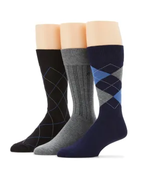 3 Pack Luxury Bamboo Argyle Socks