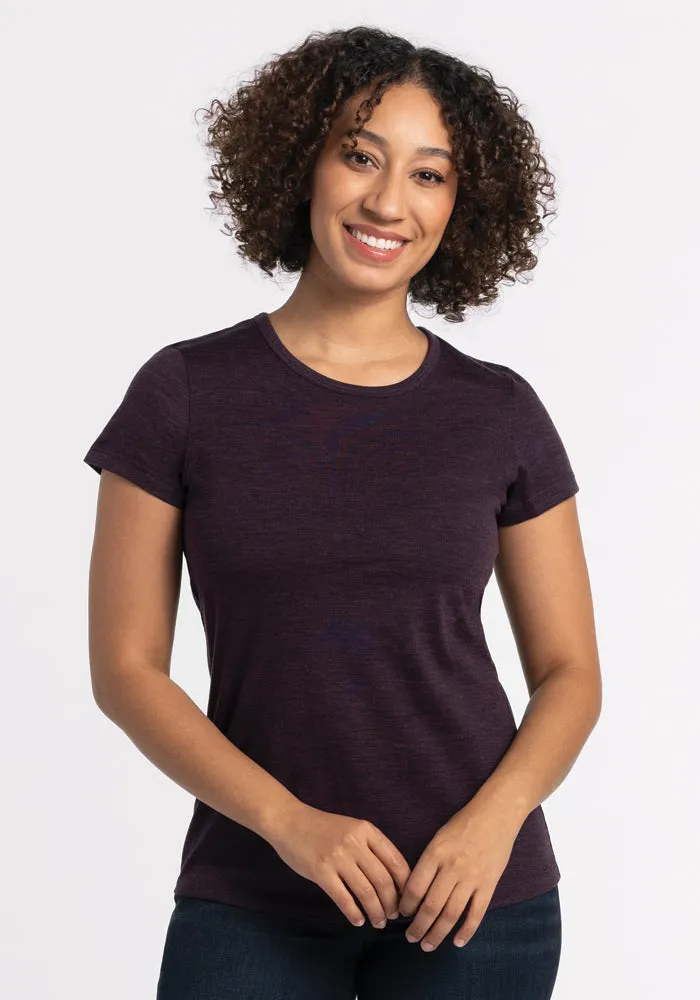 Addie Short Sleeve Crew - Deep Plum