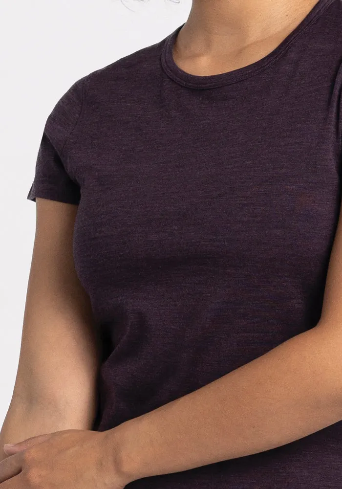 Addie Short Sleeve Crew - Deep Plum