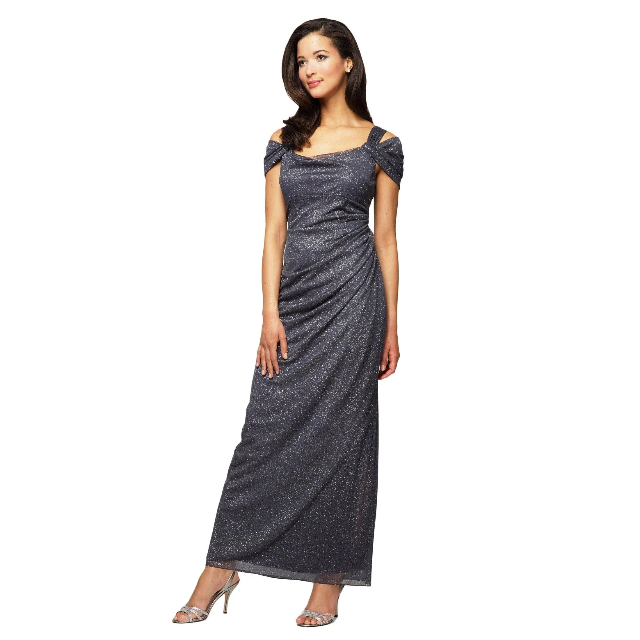 Alex Evenings 133026 Long Formal Glitter Mesh Dress