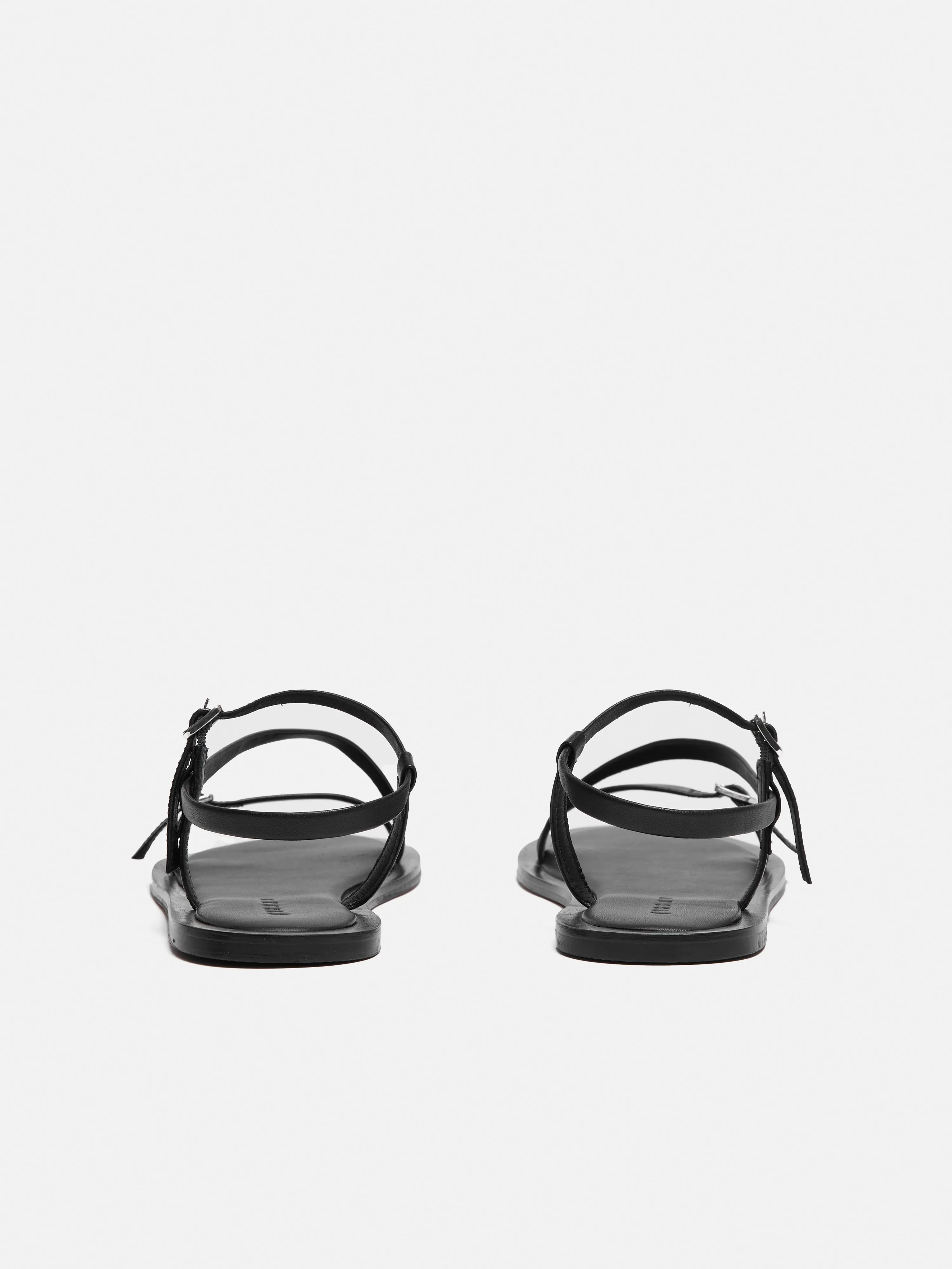 Asymmetrical Strappy Sandal | Black