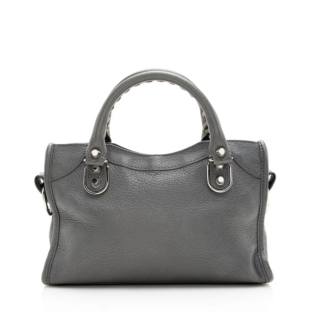 Balenciaga Chevre Metal Edge City Mini Satchel (SHF-18937)