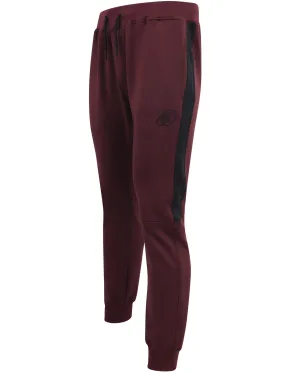 Banks Tricot Cuffed Tracksuit Joggers with Side Panel In Winetasting - Dissident