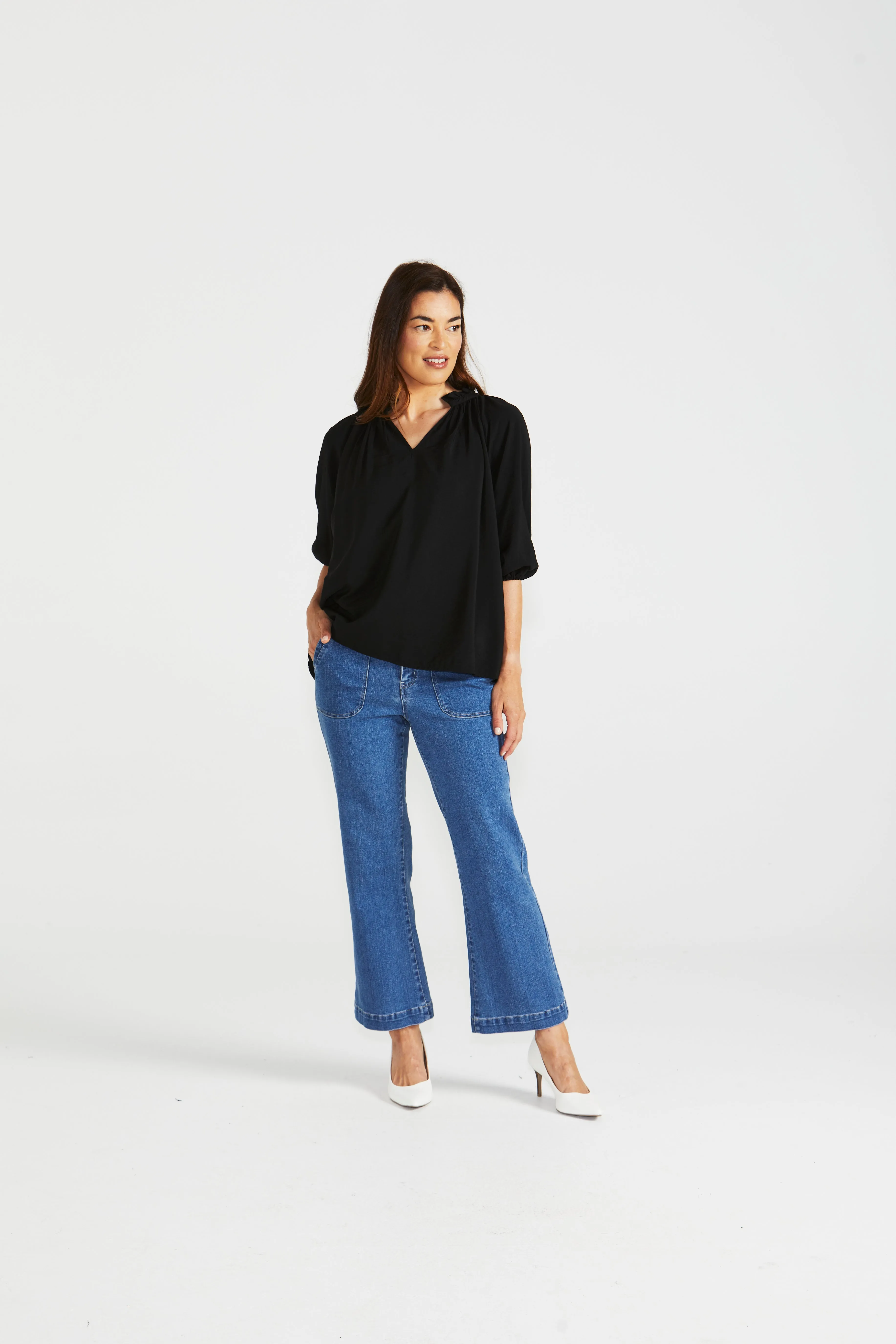 Betty Basics Cecilia Blouse Black