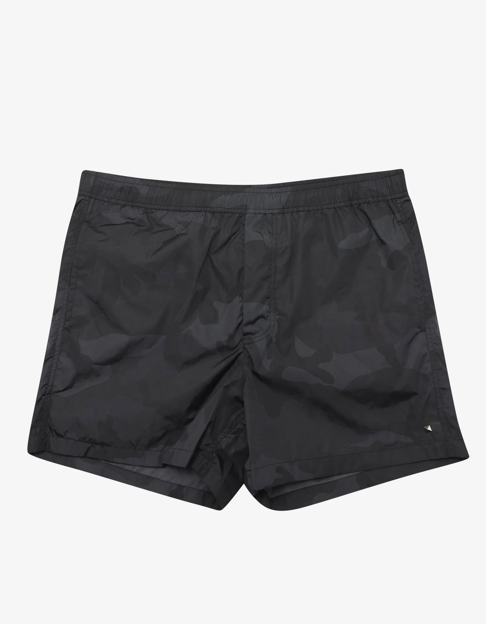 Black Camo Print Swim Shorts