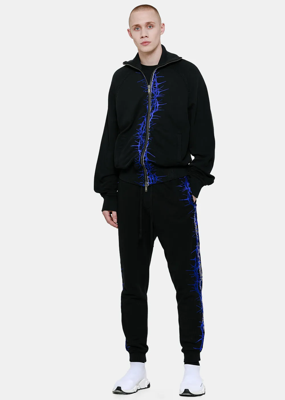 Black Embroidered Sweatpants