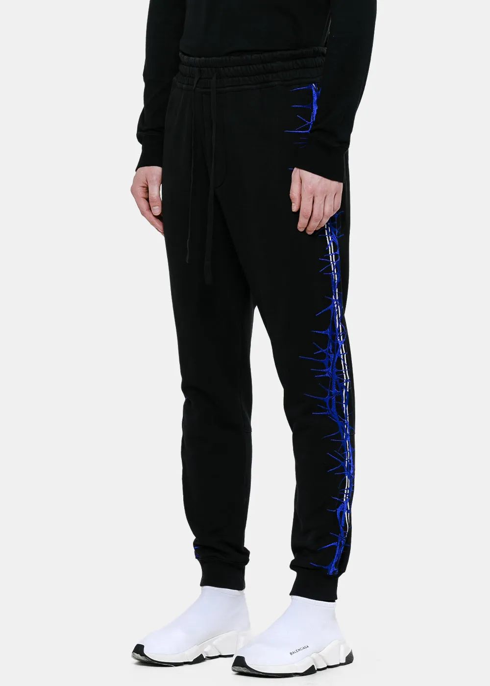 Black Embroidered Sweatpants