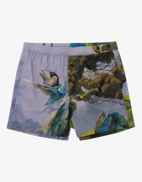 Blind Owl Print Swim Shorts