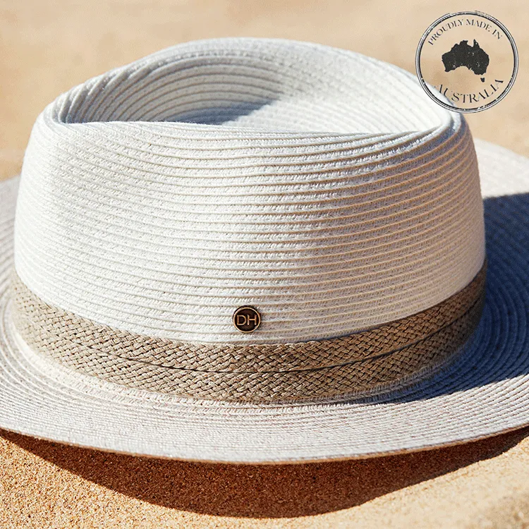 Canopy Bay by Deborah Hutton Parsley Bay Fedora - Ivory/Mixed Camel