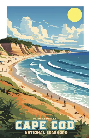 Cape Cod National Seashore Cliffs Illustration