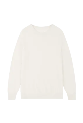 Cashmere Crew Neck Sweater | White