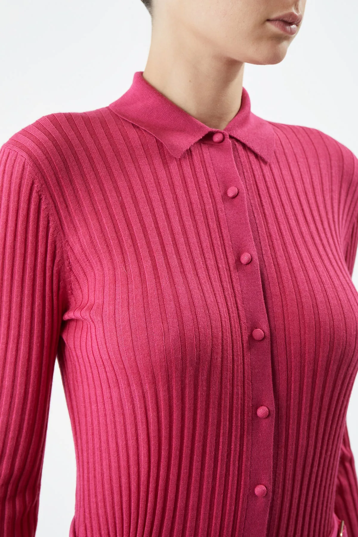 Cavalieri Knit Shirt in Fuchsia Cashmere Silk