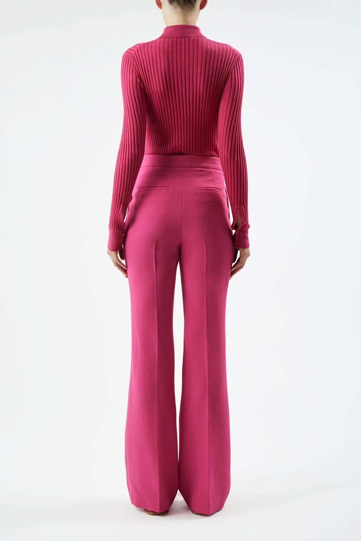 Cavalieri Knit Shirt in Fuchsia Cashmere Silk