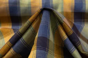 Checked Italian Linen - Green / Blue / Yellow