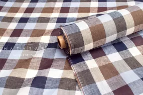 DEADSTOCK 100% Linen Check Plaid - 34