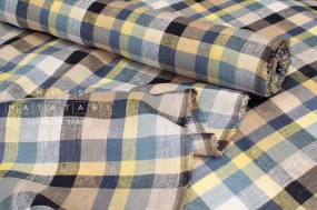 DEADSTOCK 100% Linen Check Plaid - 7