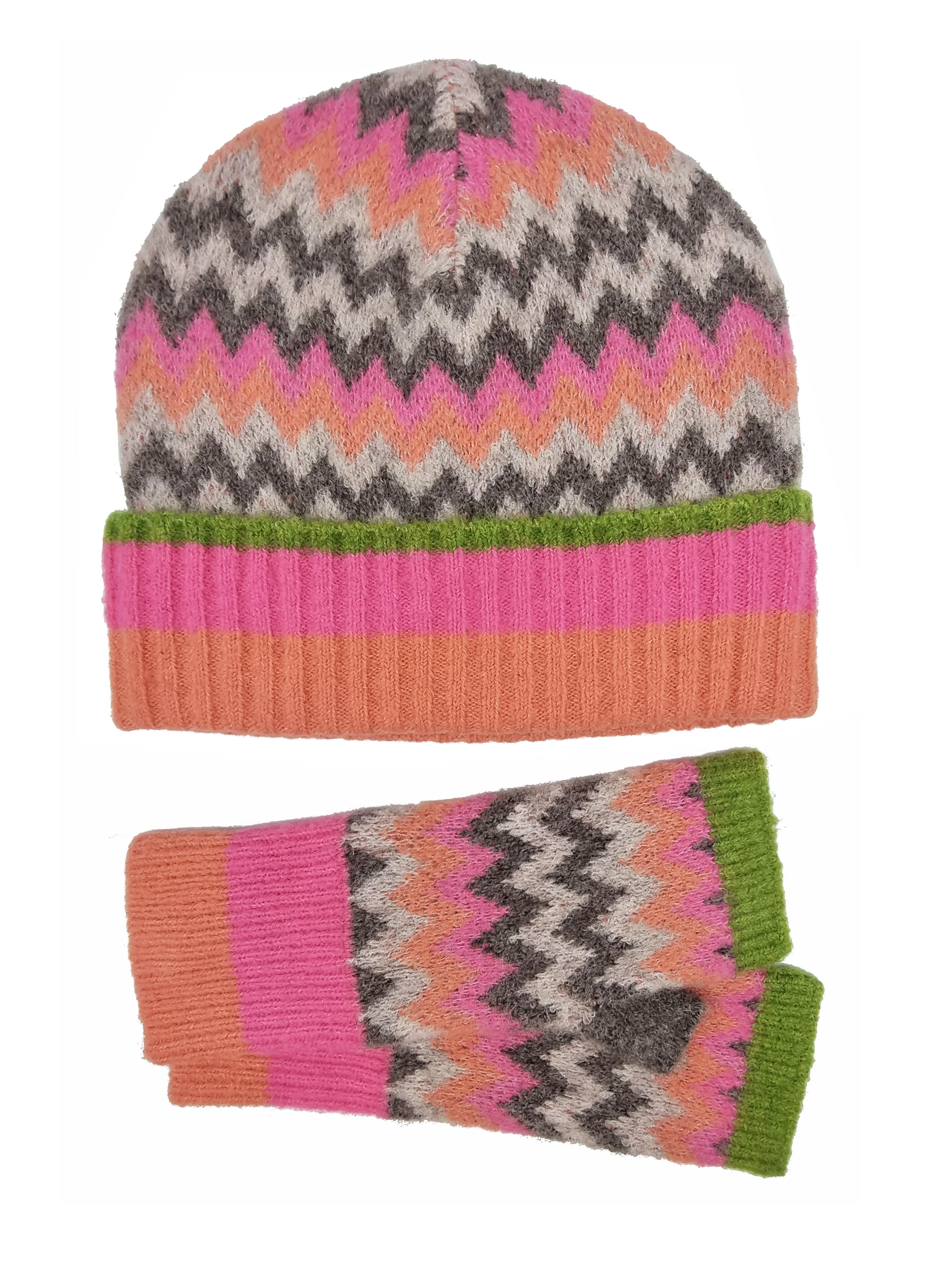 DORA CHEVRON WRIST-WARMER INPINK MIX