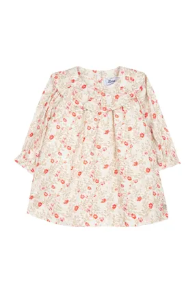 Dress - Ecru with floral print