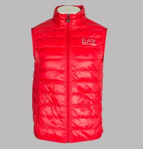 EA7 Quilted Down Gilet Racing Red