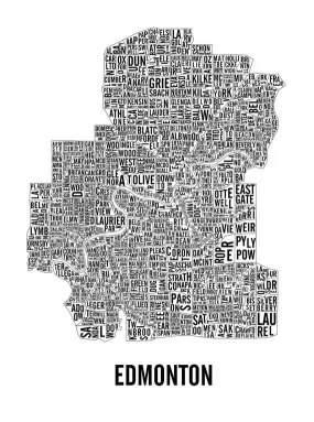 Edmonton Word Map (12" x 18") (Final Sale)