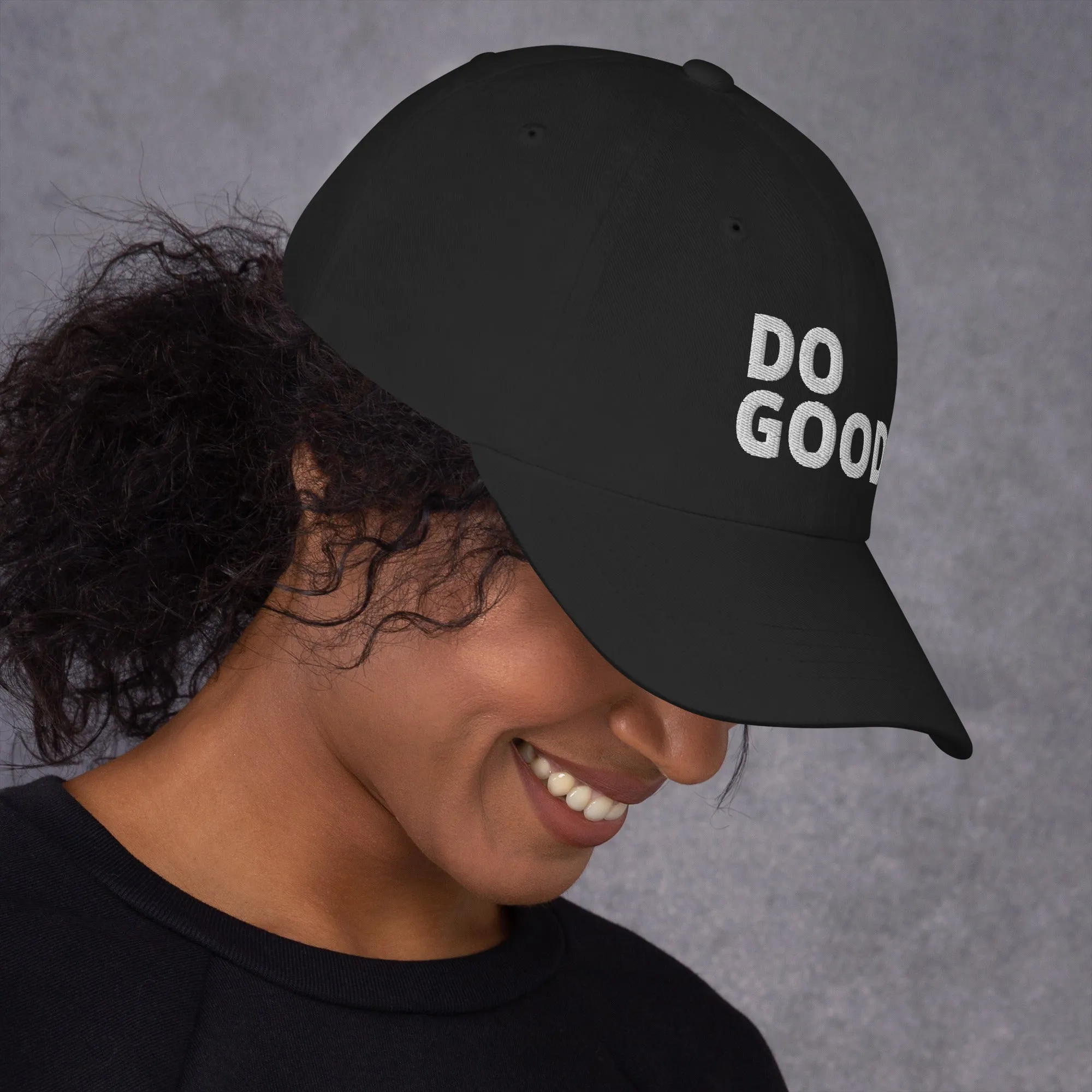 ELEVATED BASICS, BLACK BASEBALL CAP DO GOOD.