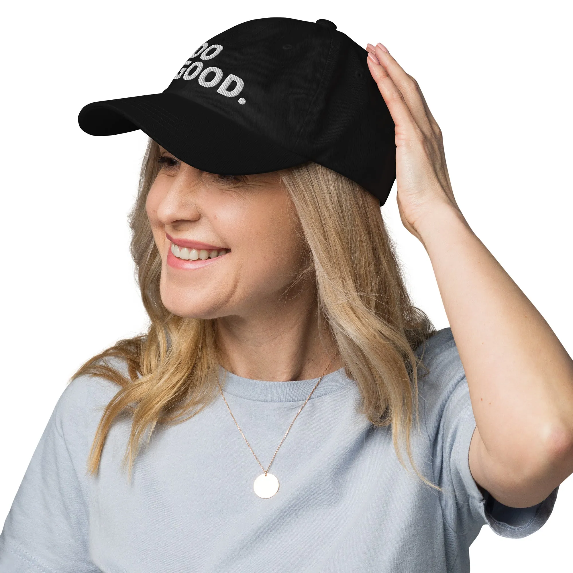 ELEVATED BASICS, BLACK BASEBALL CAP DO GOOD.