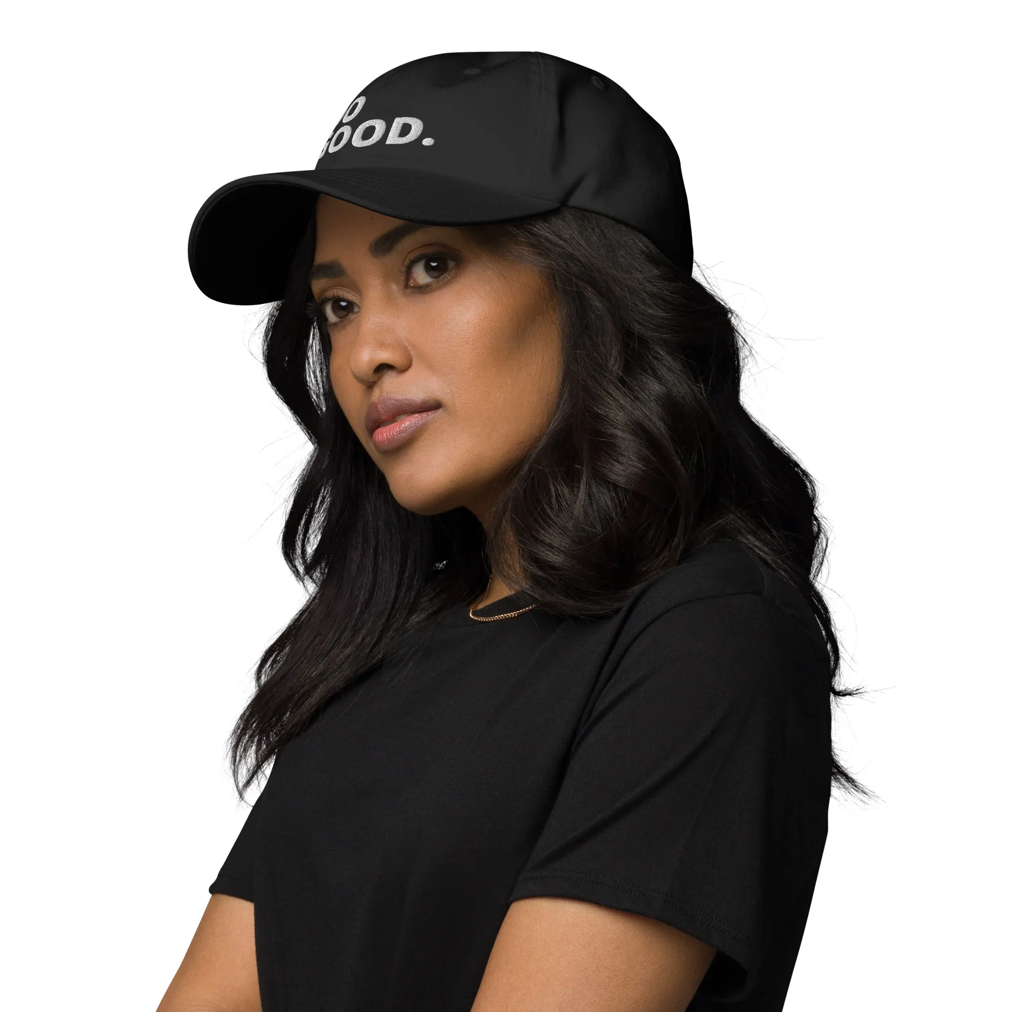 ELEVATED BASICS, BLACK BASEBALL CAP DO GOOD.