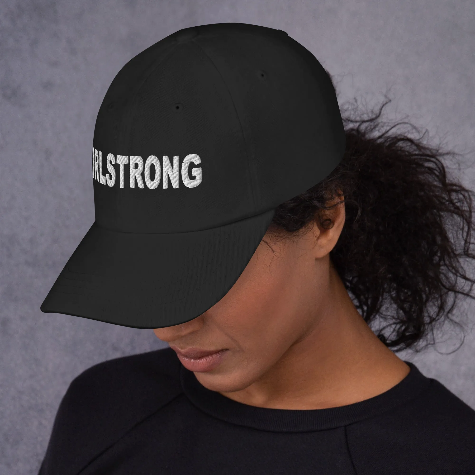 ELEVATED BASICS, BLACK BASEBALL CAP GIRLSTRONG AVAILABLE IN 12 TRENDY COLORS