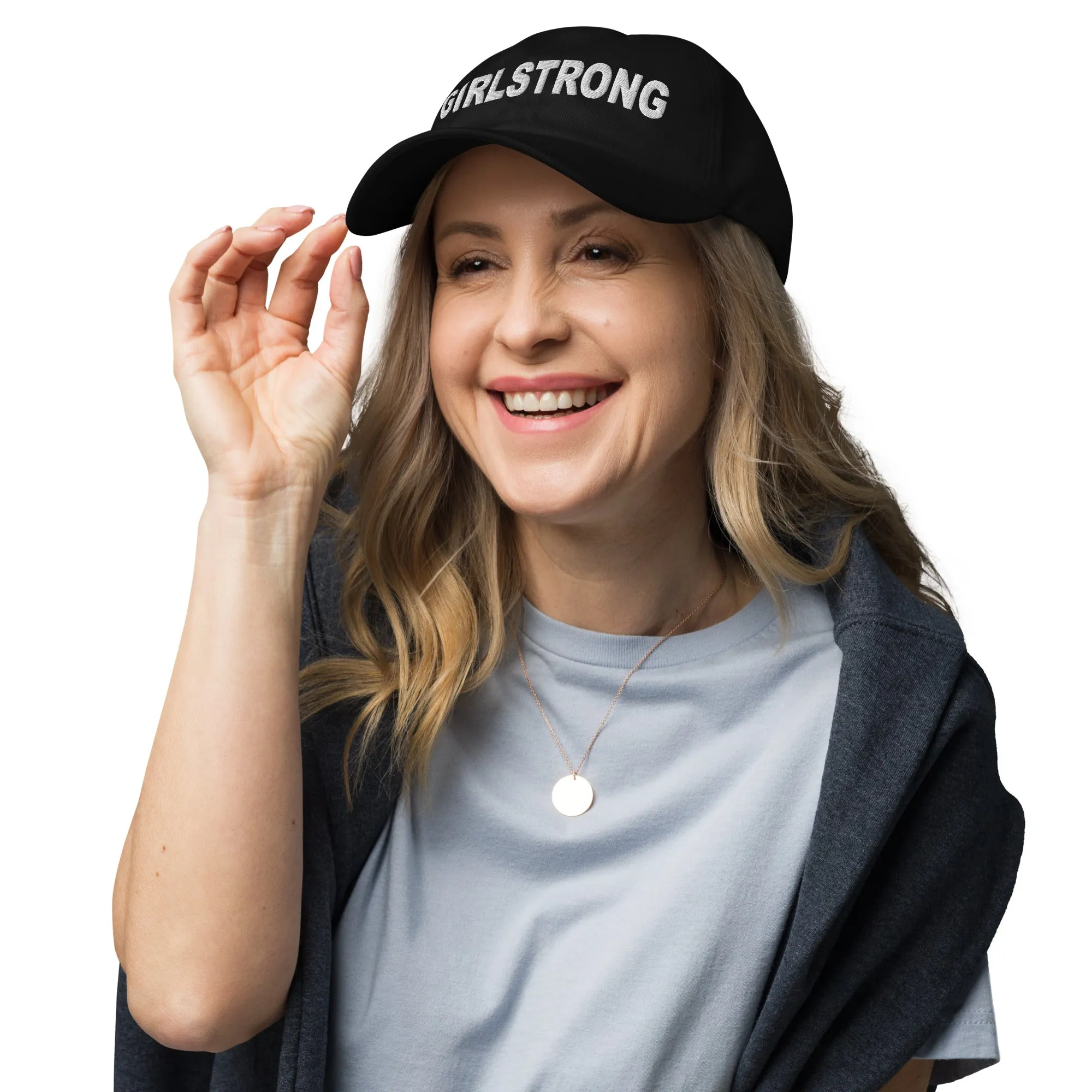 ELEVATED BASICS, BLACK BASEBALL CAP GIRLSTRONG AVAILABLE IN 12 TRENDY COLORS