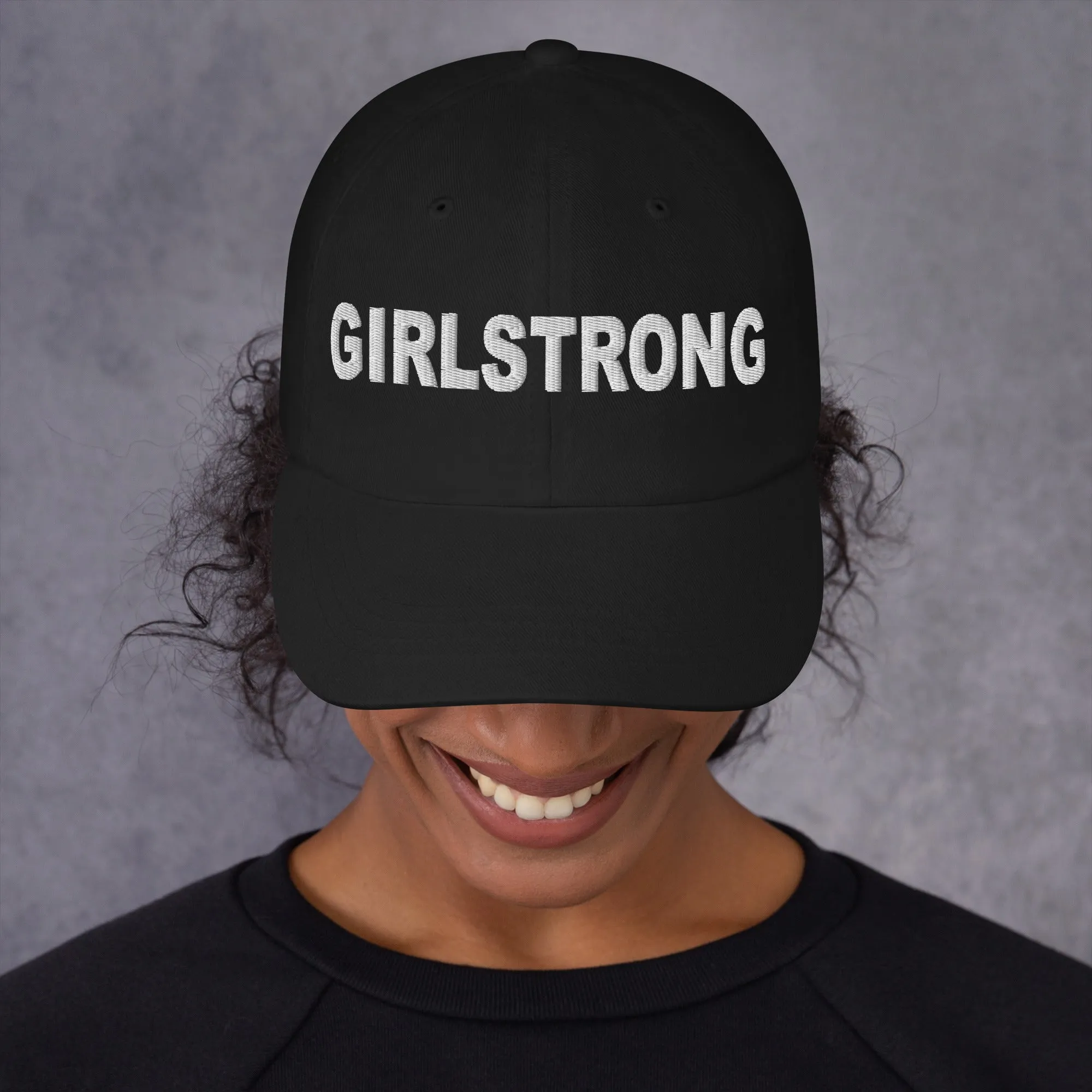 ELEVATED BASICS, BLACK BASEBALL CAP GIRLSTRONG AVAILABLE IN 12 TRENDY COLORS