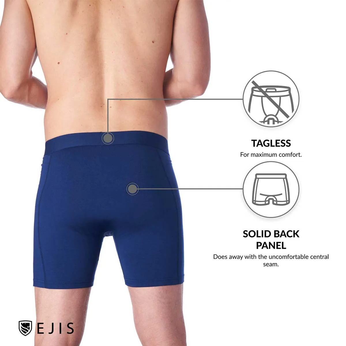 Essential Men's Boxer Briefs with Fly - Black 6-Pack