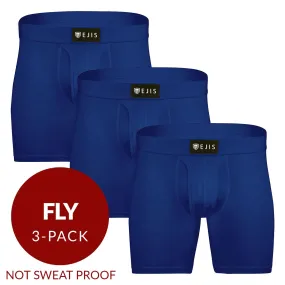 Essential Men's Boxer Briefs with Fly - Navy 3-Pack