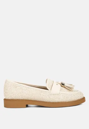 Foxford Tassle Detail Raffia Loafers By Ruw