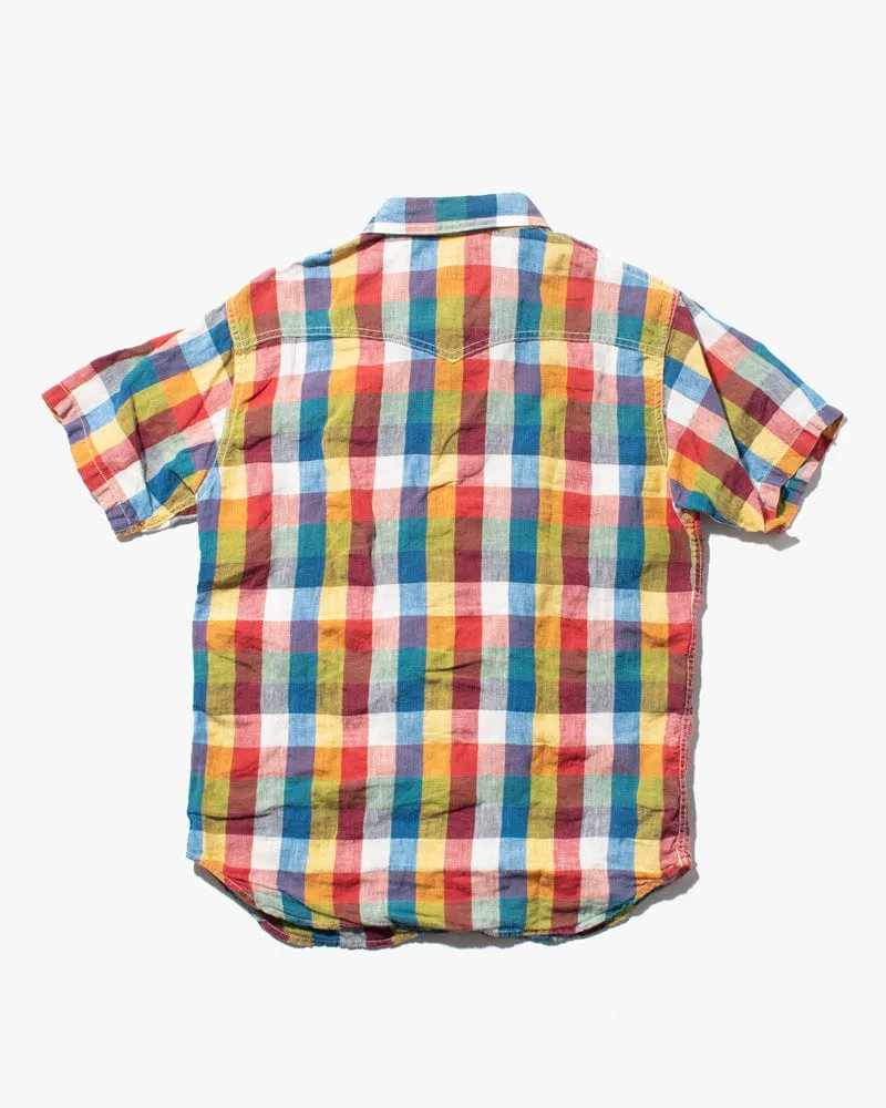 Japanese Repro Shirt, Pherrow's Brand, Plaid Short Sleeve - M