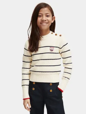 Kids - Organic cotton shoulder-button sweater