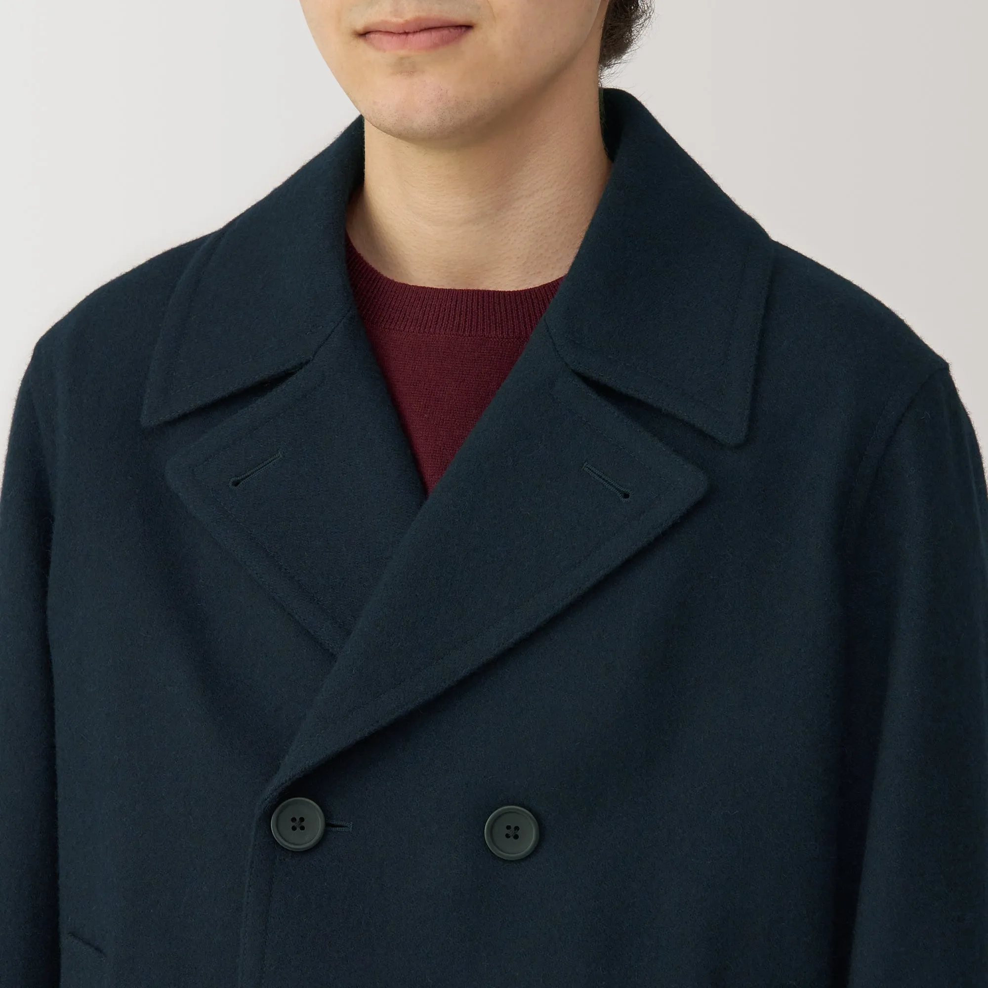 Men's Reclaimed Wool Blend Pea Coat