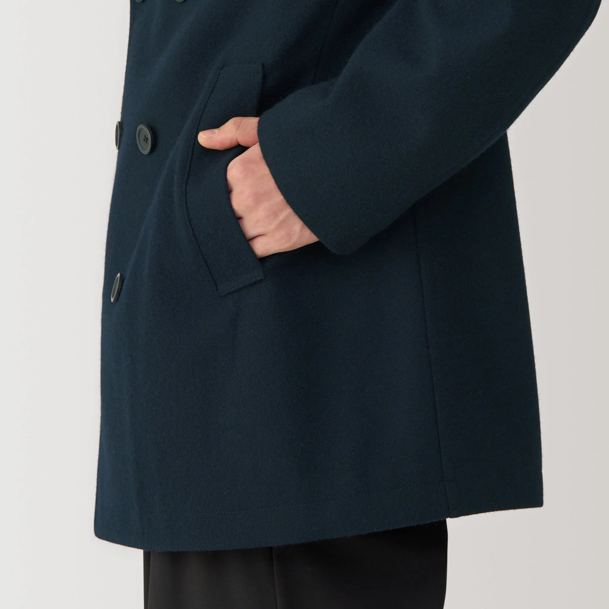 Men's Reclaimed Wool Blend Pea Coat