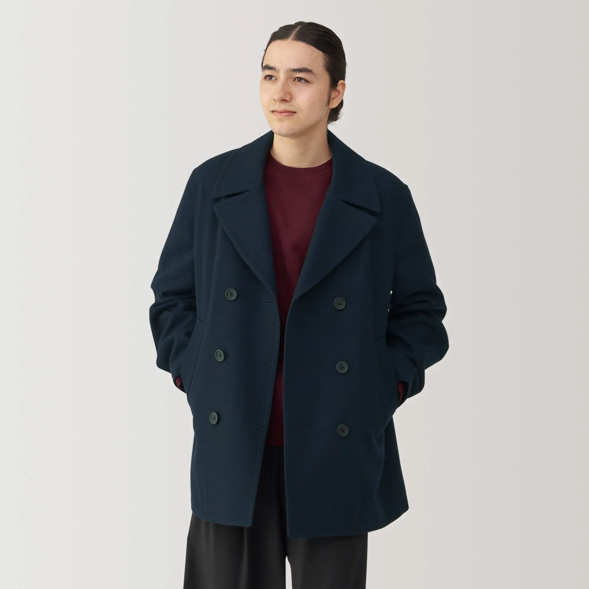 Men's Reclaimed Wool Blend Pea Coat