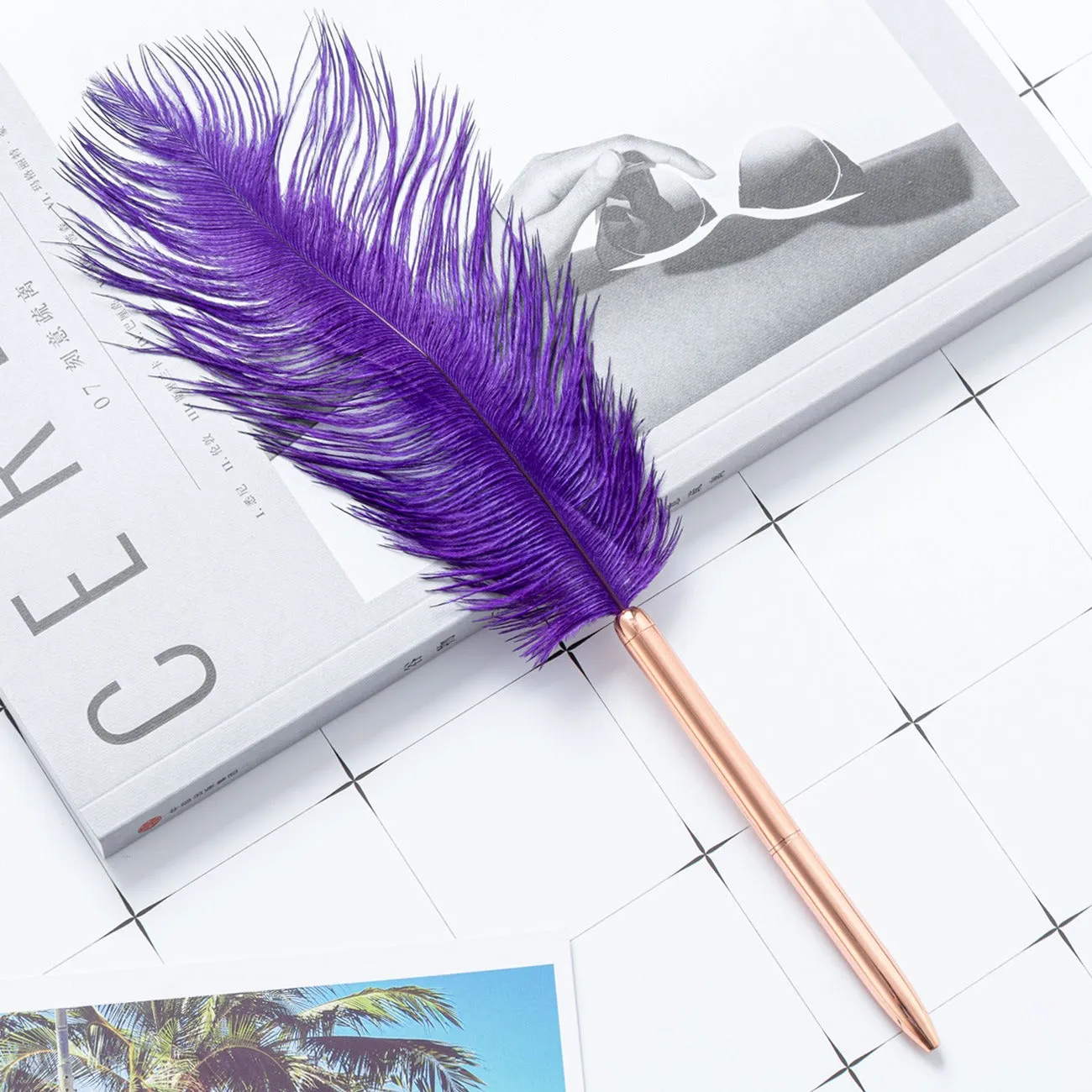 Metal Body Feather Signature Pen