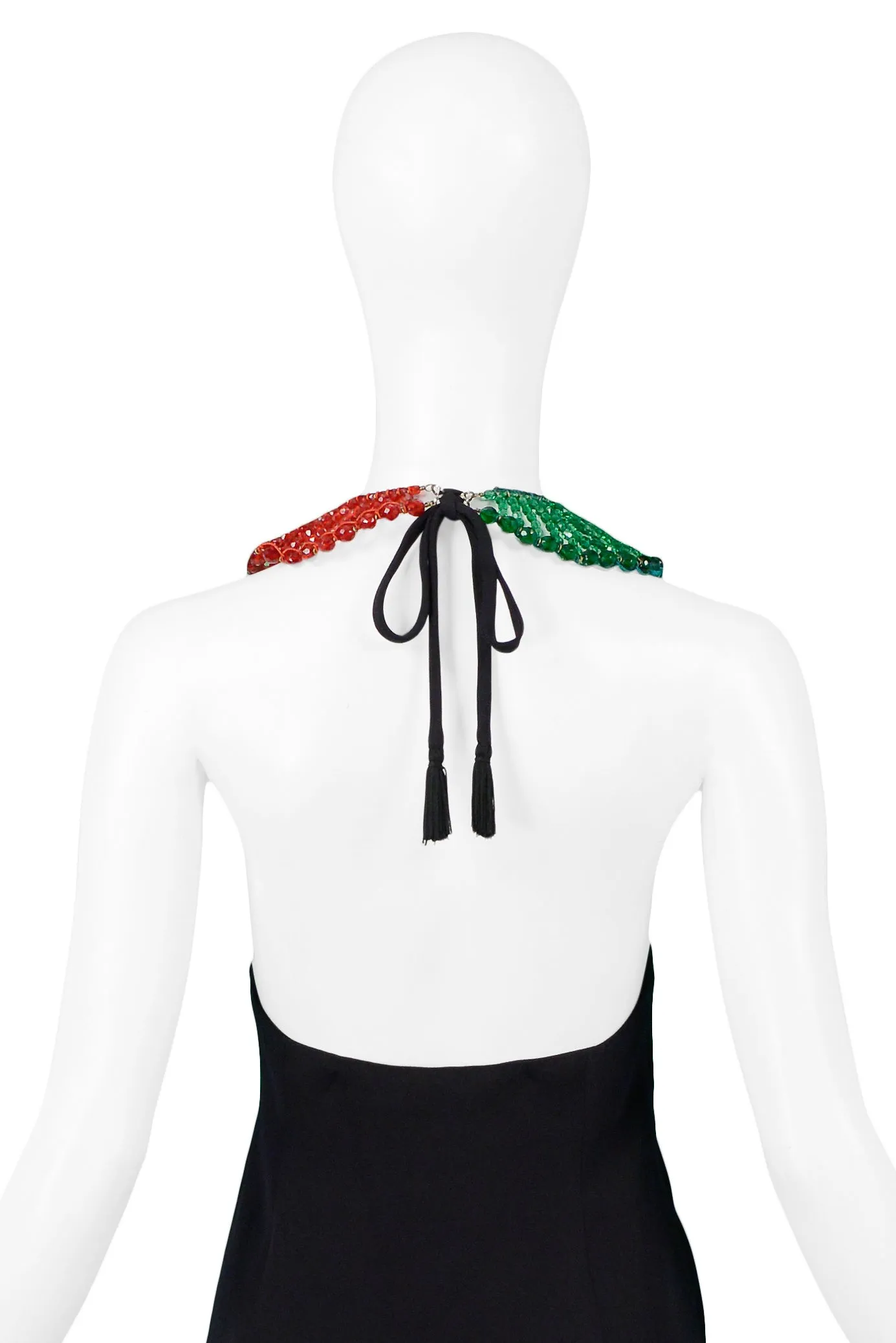 MOSCHINO 1995 ITALIAN FLAG "FAKE" GLASS BEAD DRESS