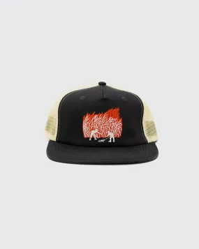 Passport Brush Fire Workers Trucker Hat - Tar/Off White