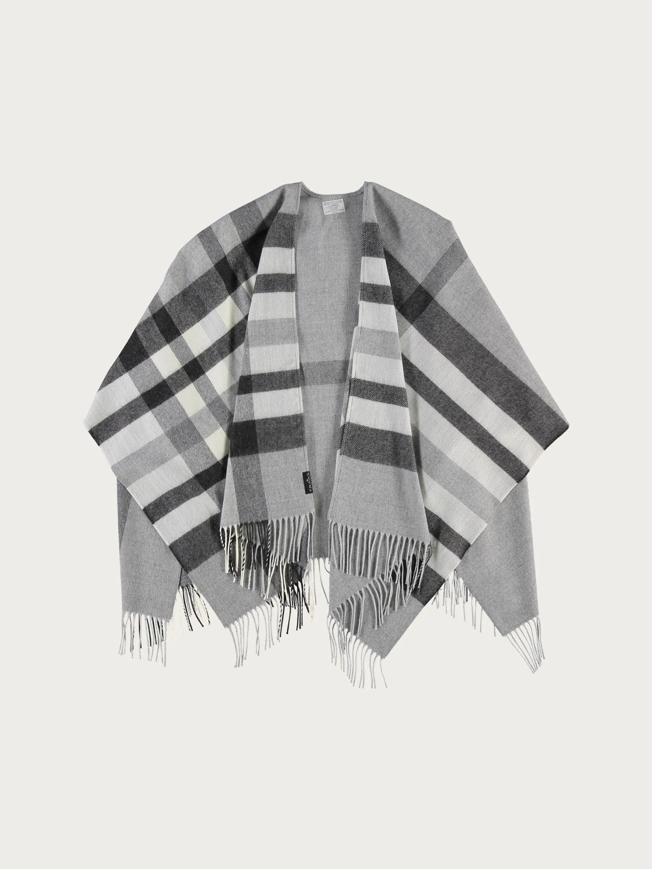 Poncho mit FRAAS Plaid Karo aus Polyacryl - Made in Germany