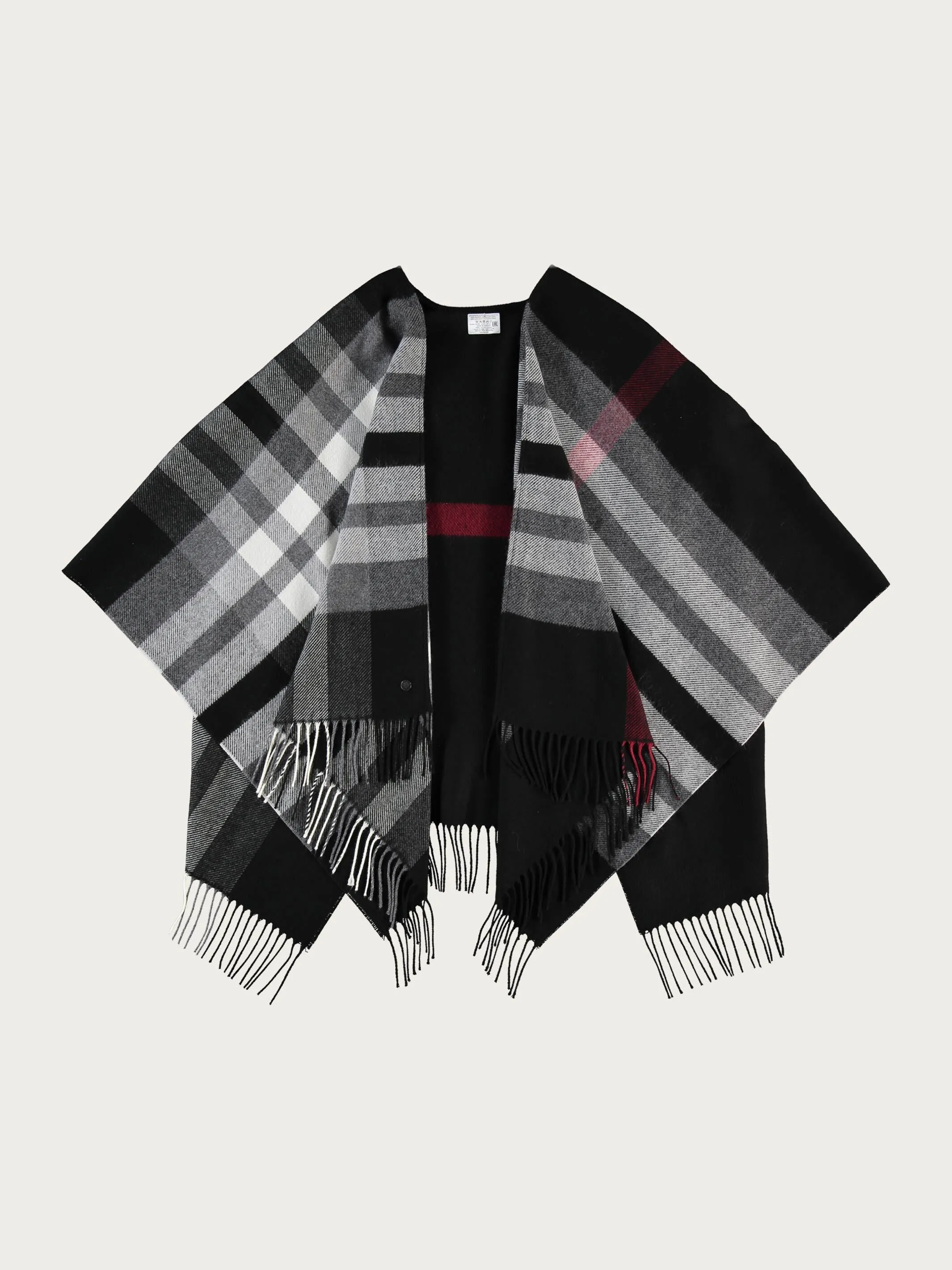 Poncho mit FRAAS Plaid Karo aus Polyacryl - Made in Germany