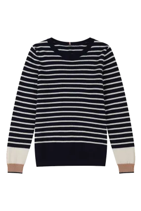 Striped Cashmere Crew Neck Sweater