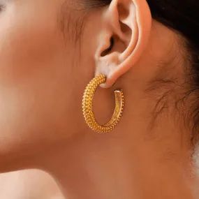 TFC Poppet Gold Plated Hoops Earrings