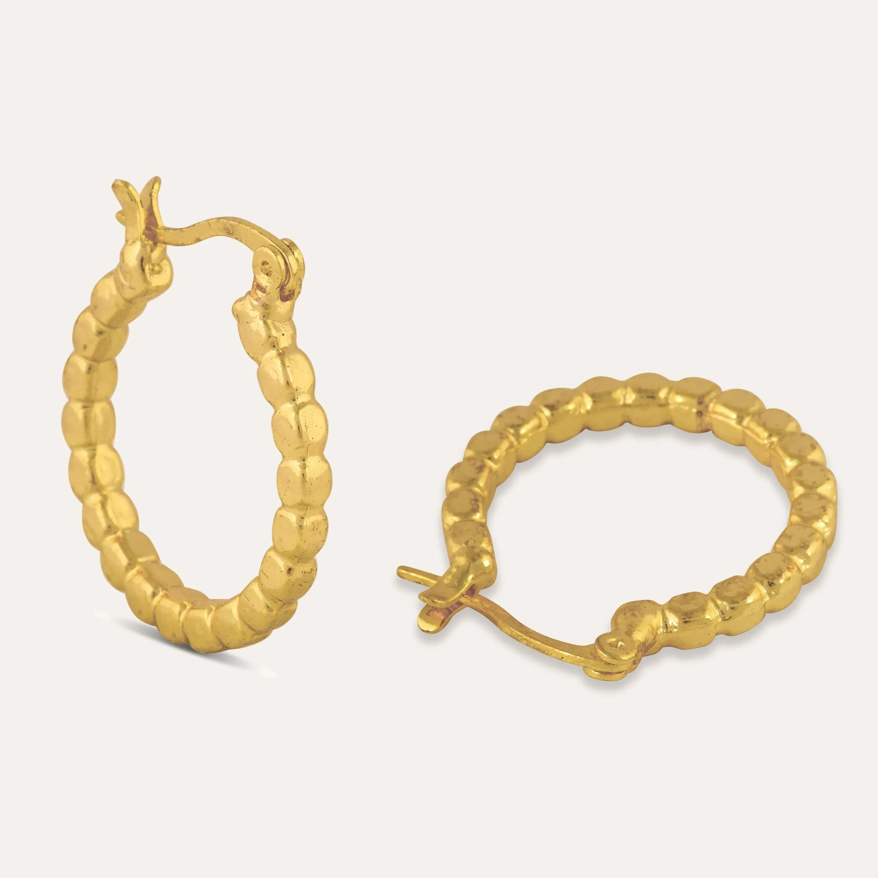 TFC Star Gold Plated Hoop Earrings