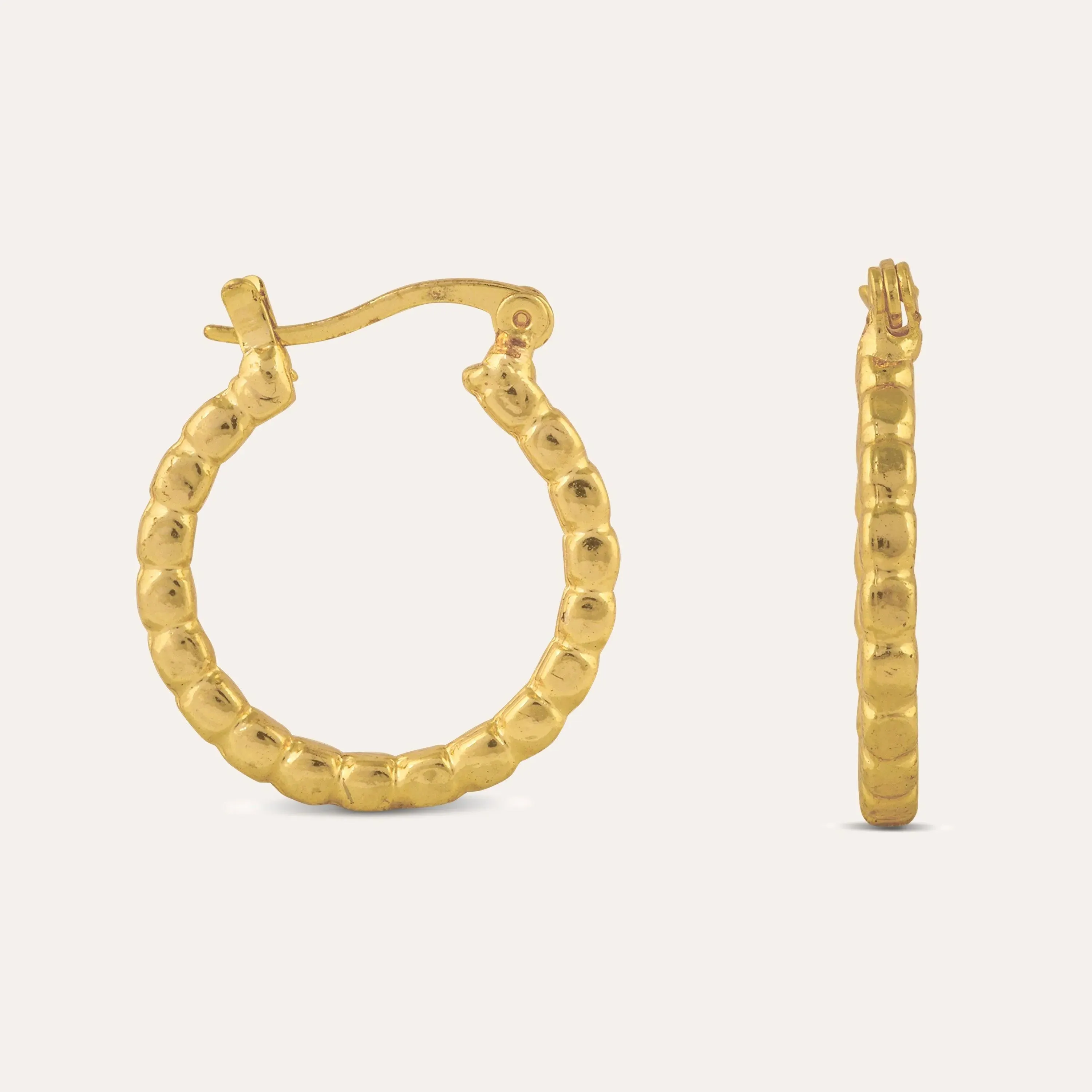 TFC Star Gold Plated Hoop Earrings