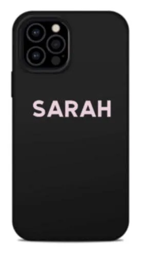 vegan leather simple name phone case