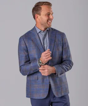 Wool-Silk-Linen Plaid Sport Coat